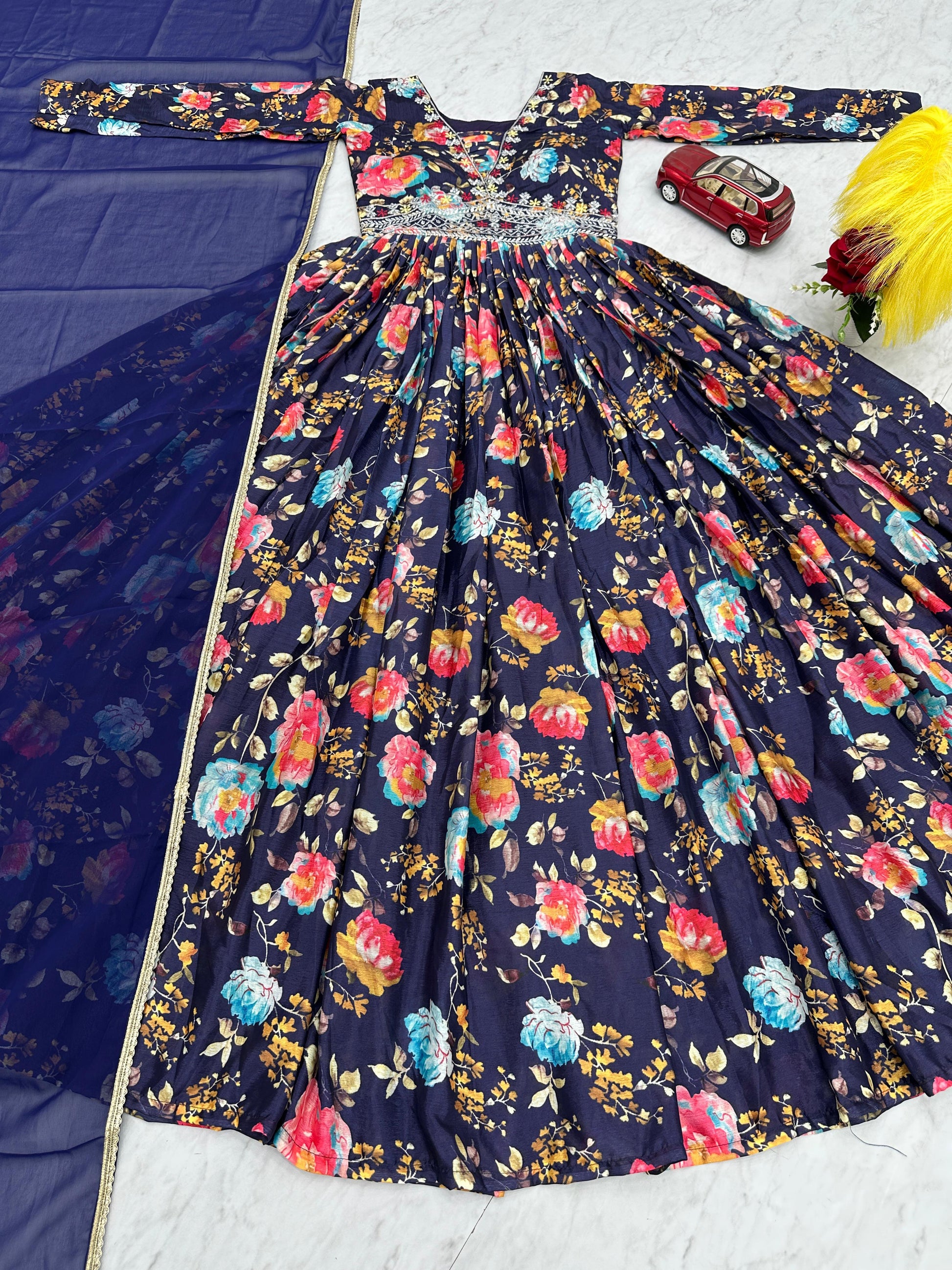 Product Image - Elegant Embroidered Gown by Tapi Creation - Tapi-215