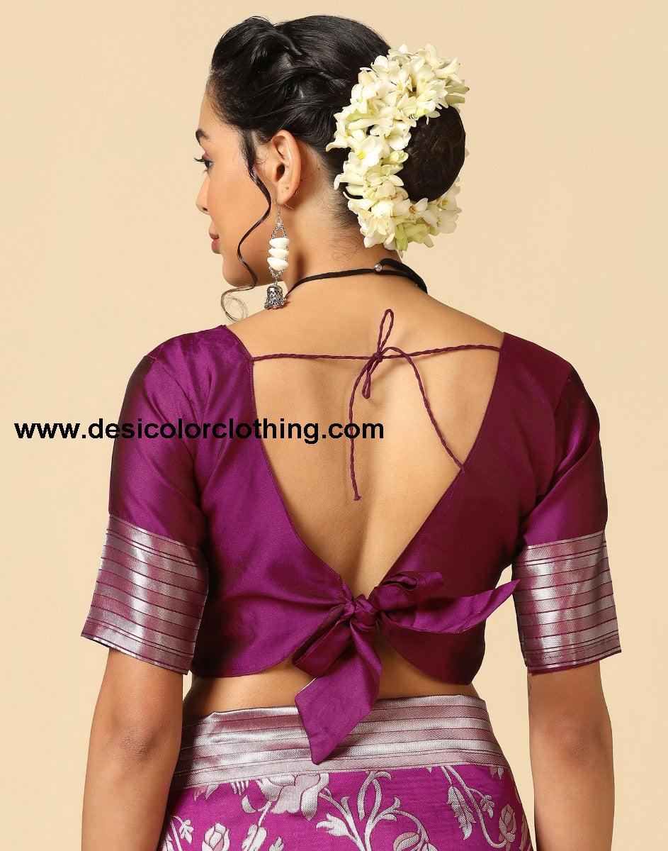 Wine Silk Saree