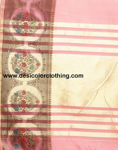 Rose Pink Organza Saree