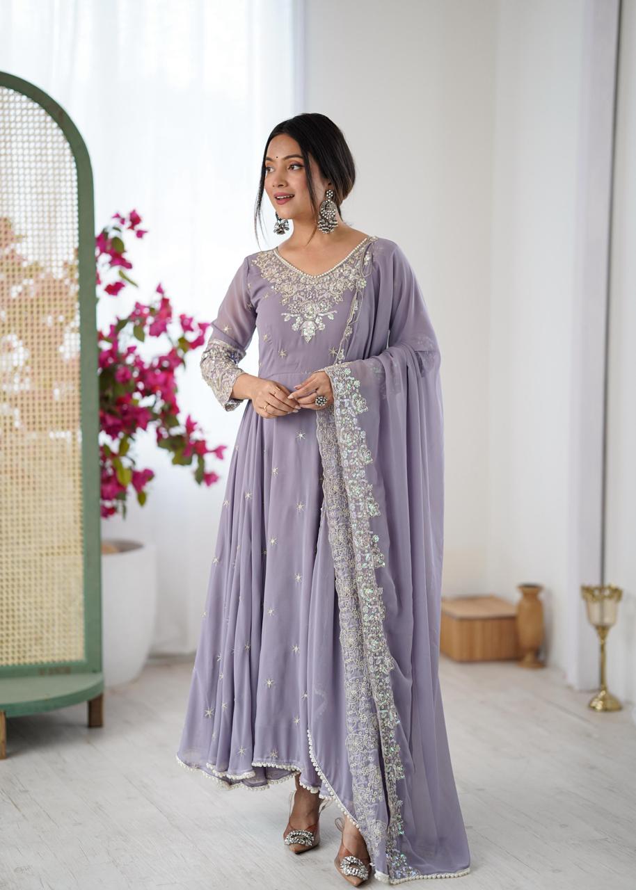 Product Image - Shop designer Georgette Anarkali suits in Canada at DesiColorClot - 1