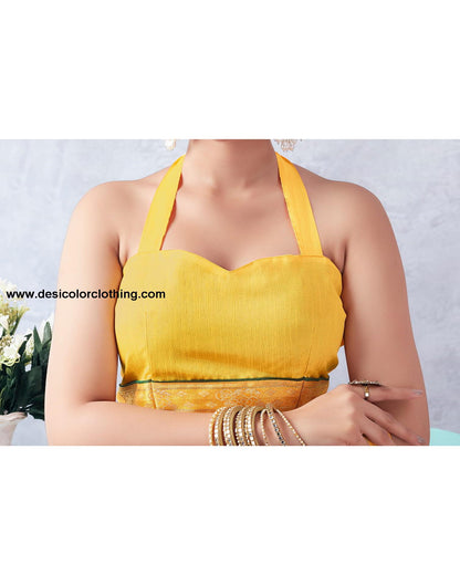 Yellow Printed Chiffon Saree