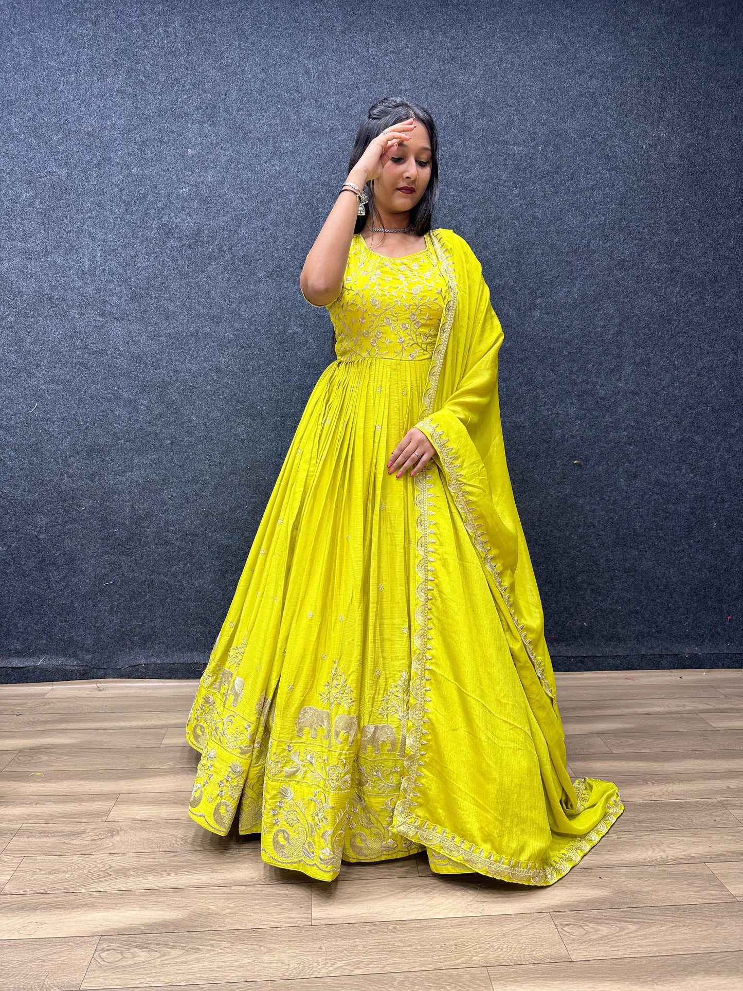 Product Image - Tapi Creation New Festival Gown - Chinon Embroidery Thread Work