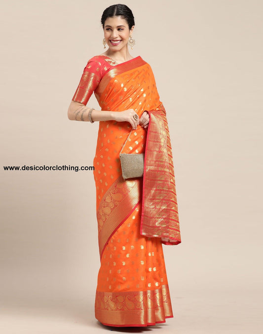 Turmeric Yellow Banarasi Silk Saree