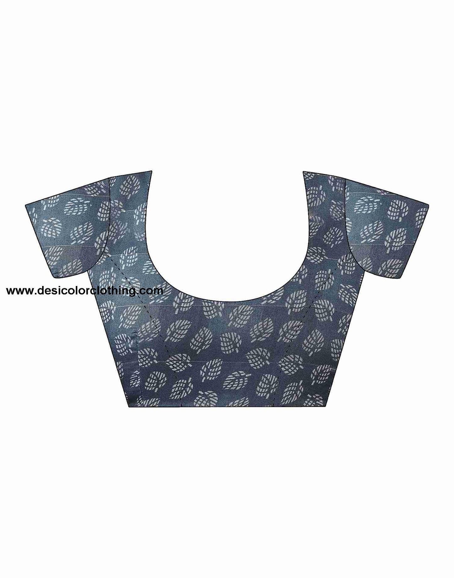 Blue Cotton Printed Saree