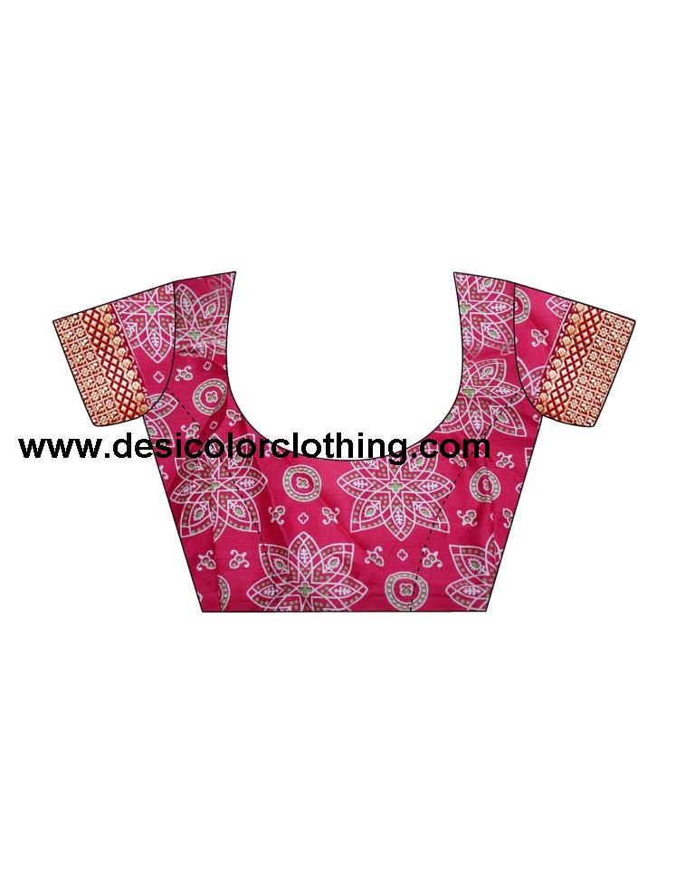 Pink Georgette Printed Saree