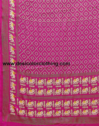Deep Purple Printed Saree