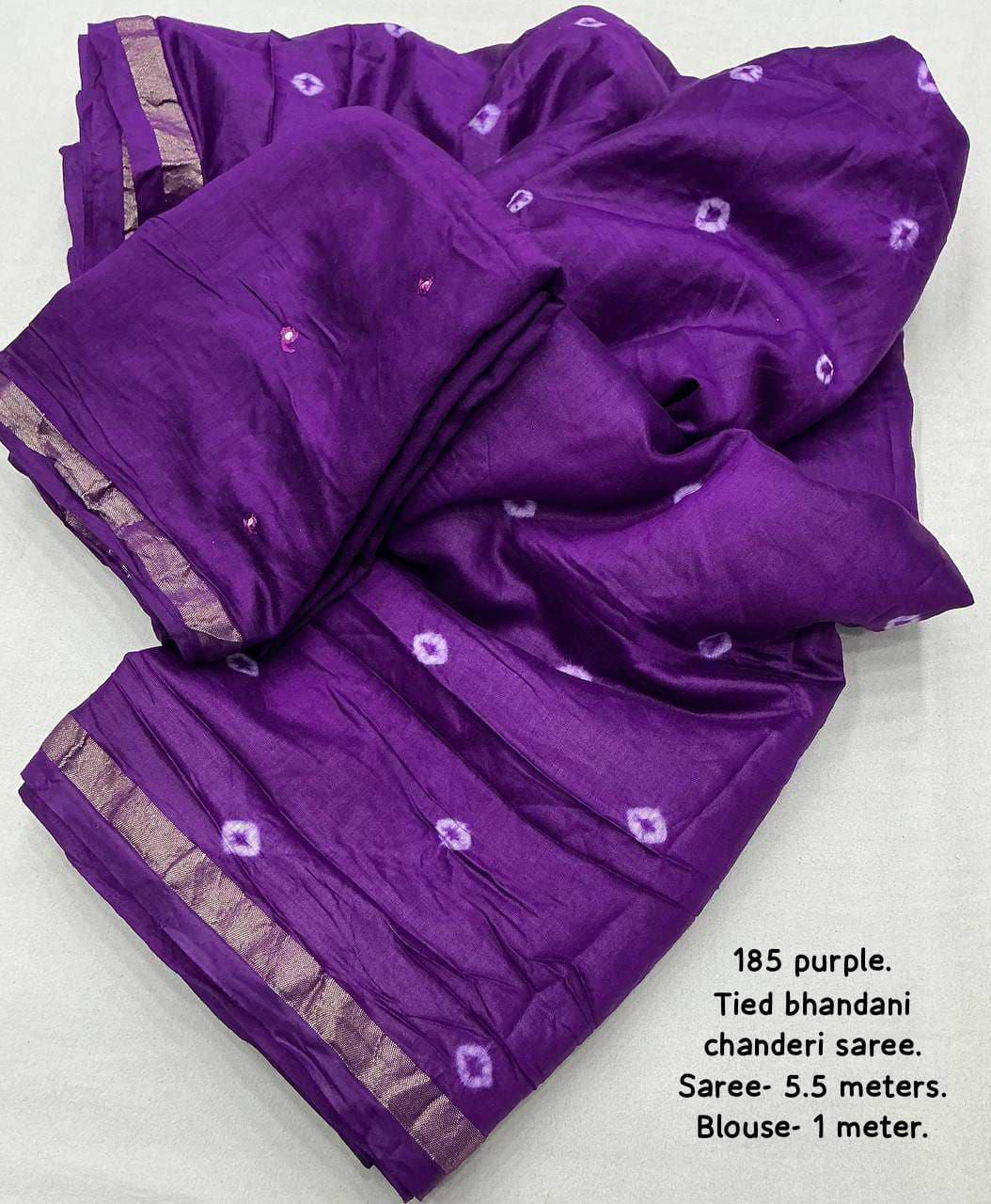 Product Image - Exquisite Pure Chanderi Hand Tie-Dye Bandhani Saree