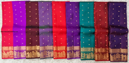 Kanchipuram 100% Pure Handwoven Silk Saree with Pallakku Border