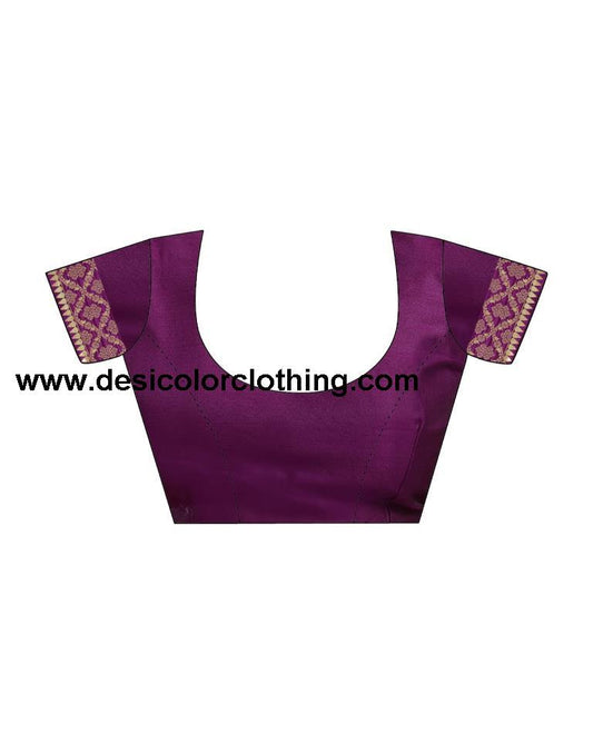 Dark Purple Silk Woven Saree