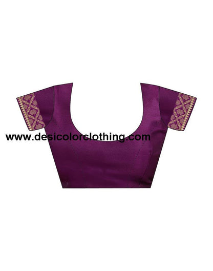 Dark Purple Silk Woven Saree