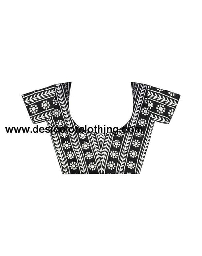 Black Georgette Plain Saree