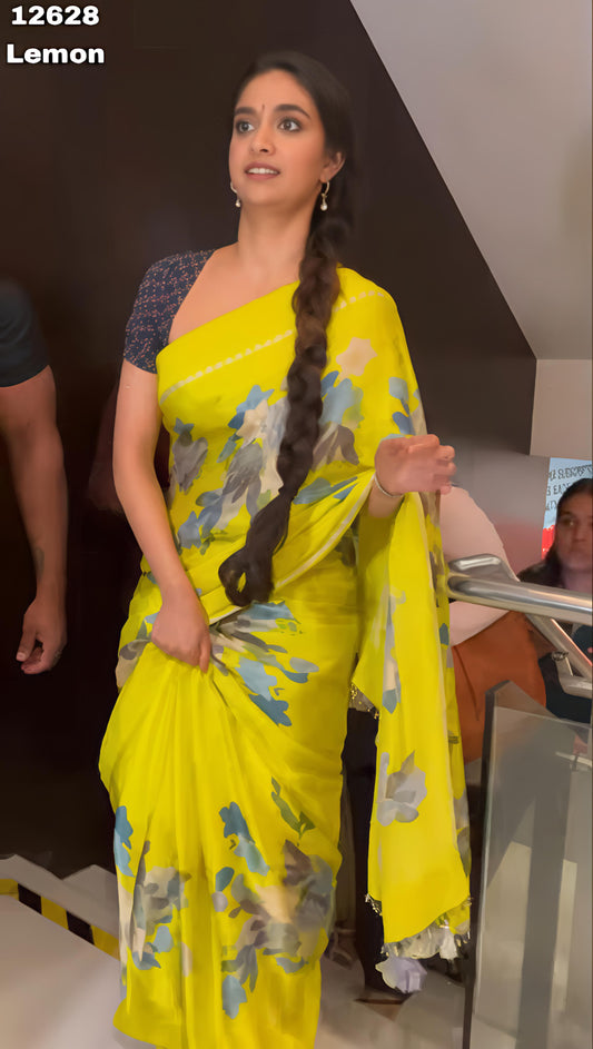 Product Image - Exquisite Designer Georgette Saree for Festive Occasions