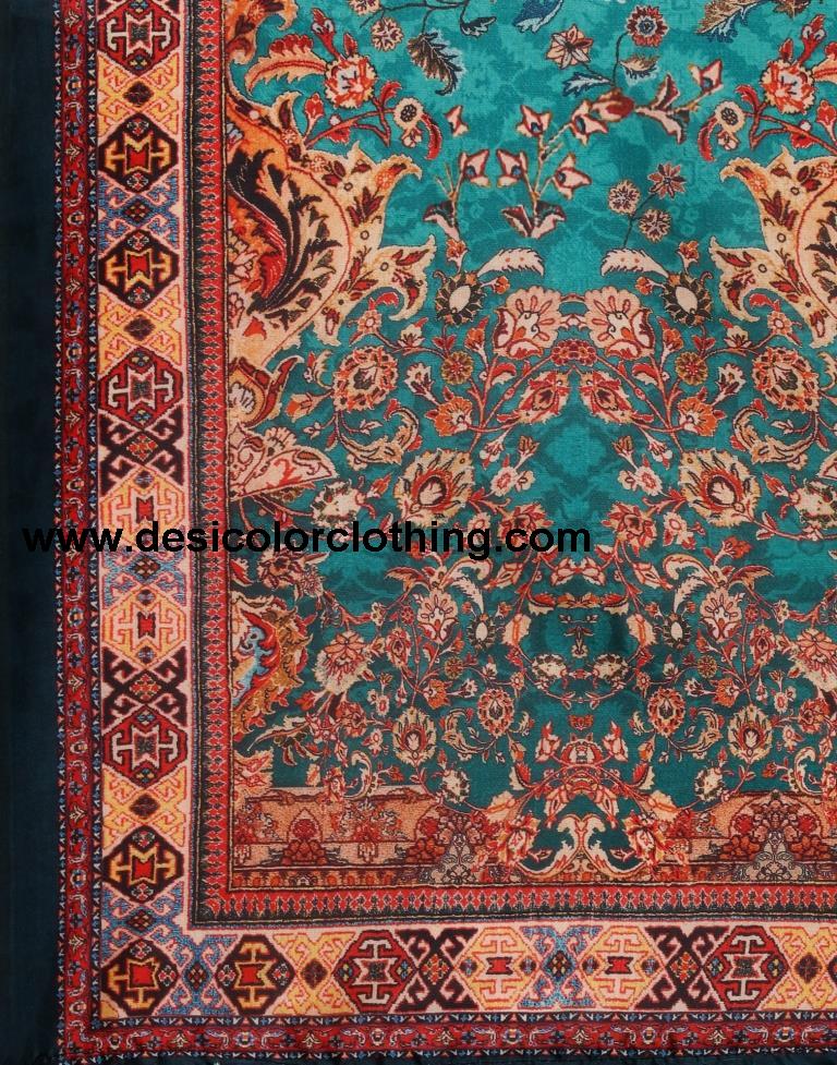 Refreshing Teal Coloured Poly Silk Digital Printed Casual Wear Lehenga | SLV102L10172