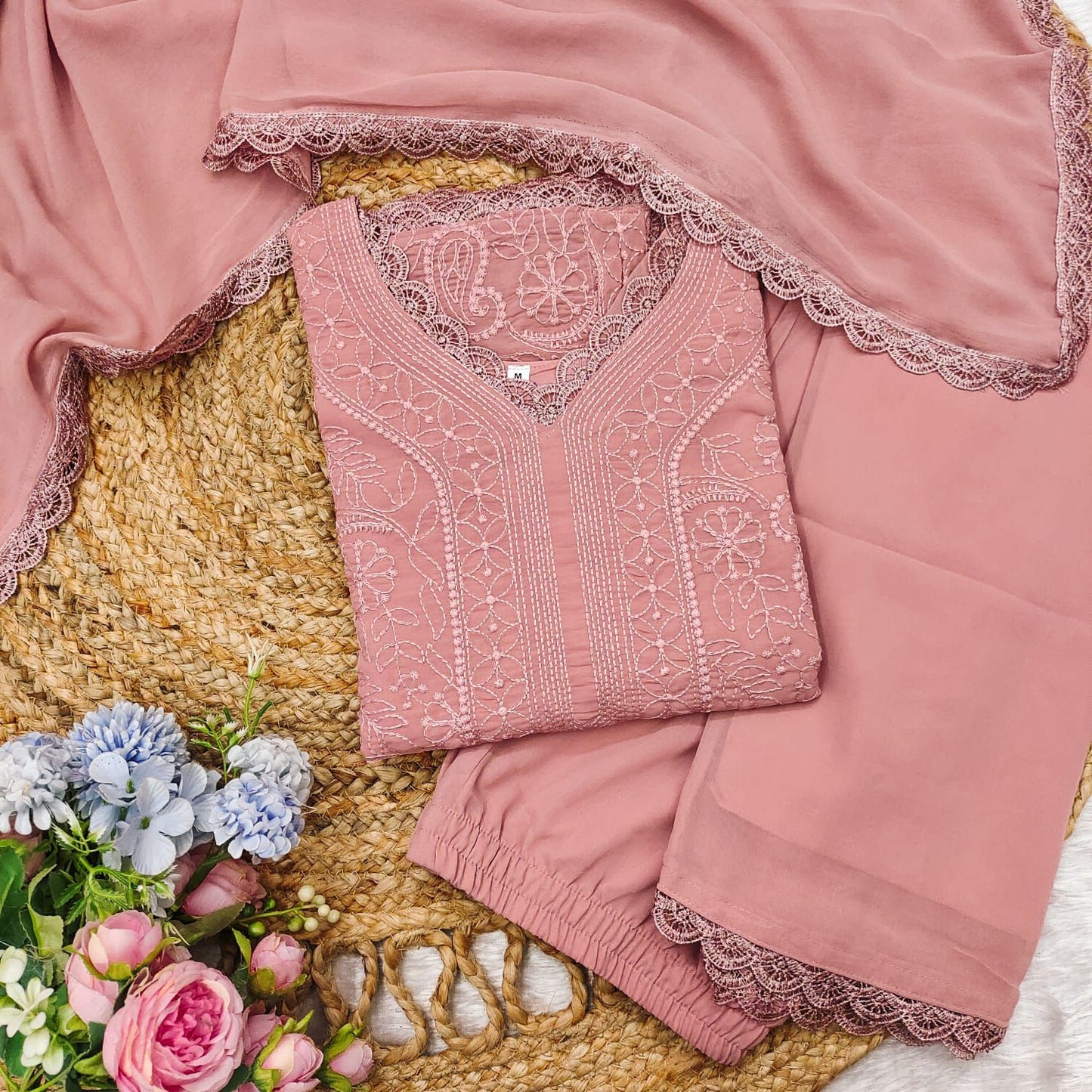 Product Image - Chikankari Embroidered Georgette Suit Set