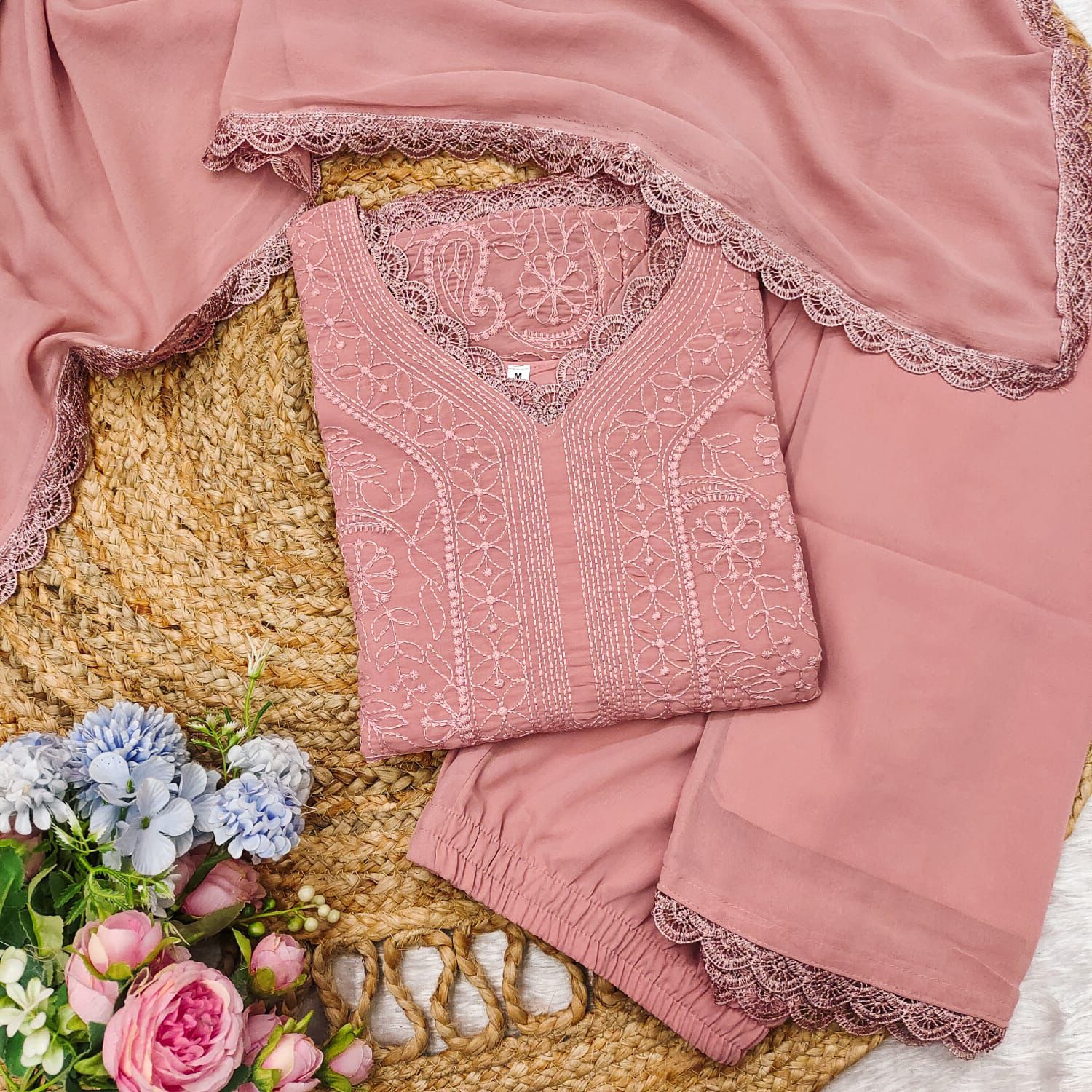 Product Image - Chikankari Embroidered Georgette Suit Set