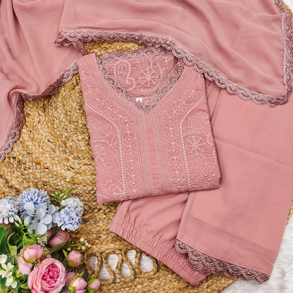 Product Image - Chikankari Embroidered Georgette Suit Set