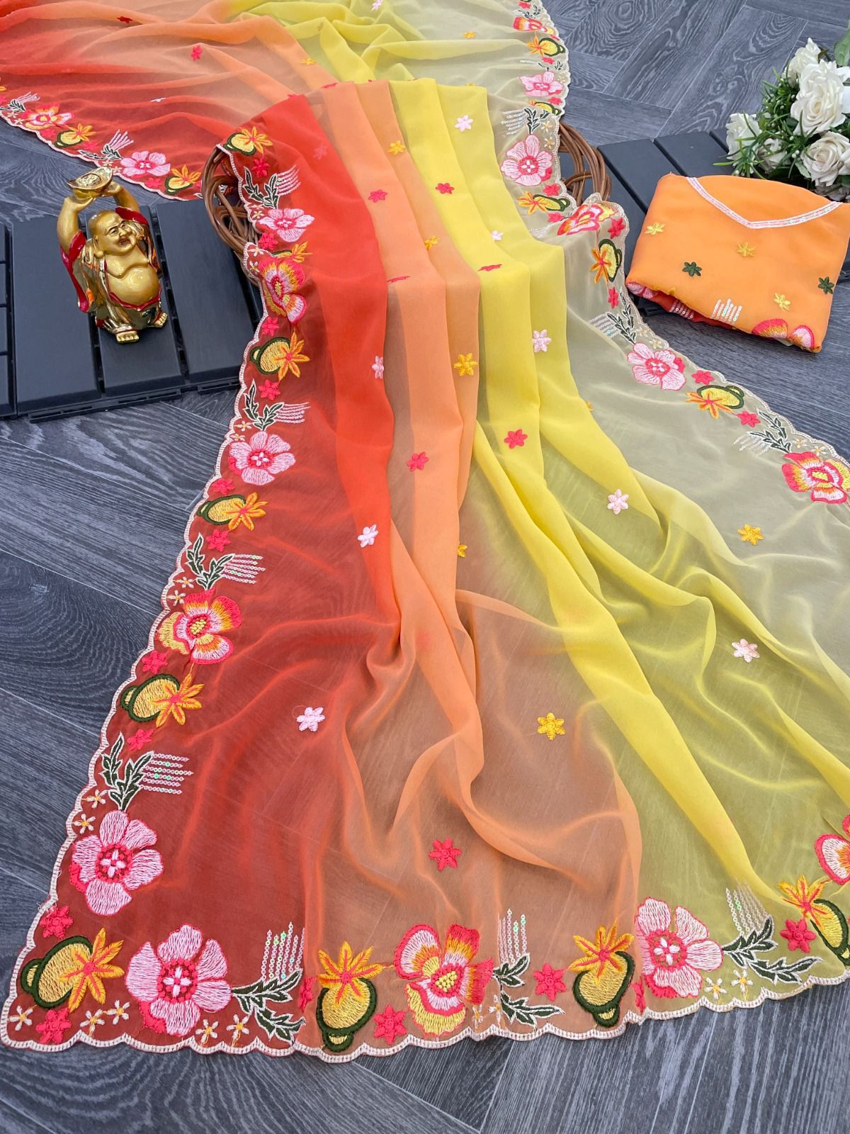 Product Image - Elegant KC-838 Georgette Sequence Saree | Designer Ethnic Wear
