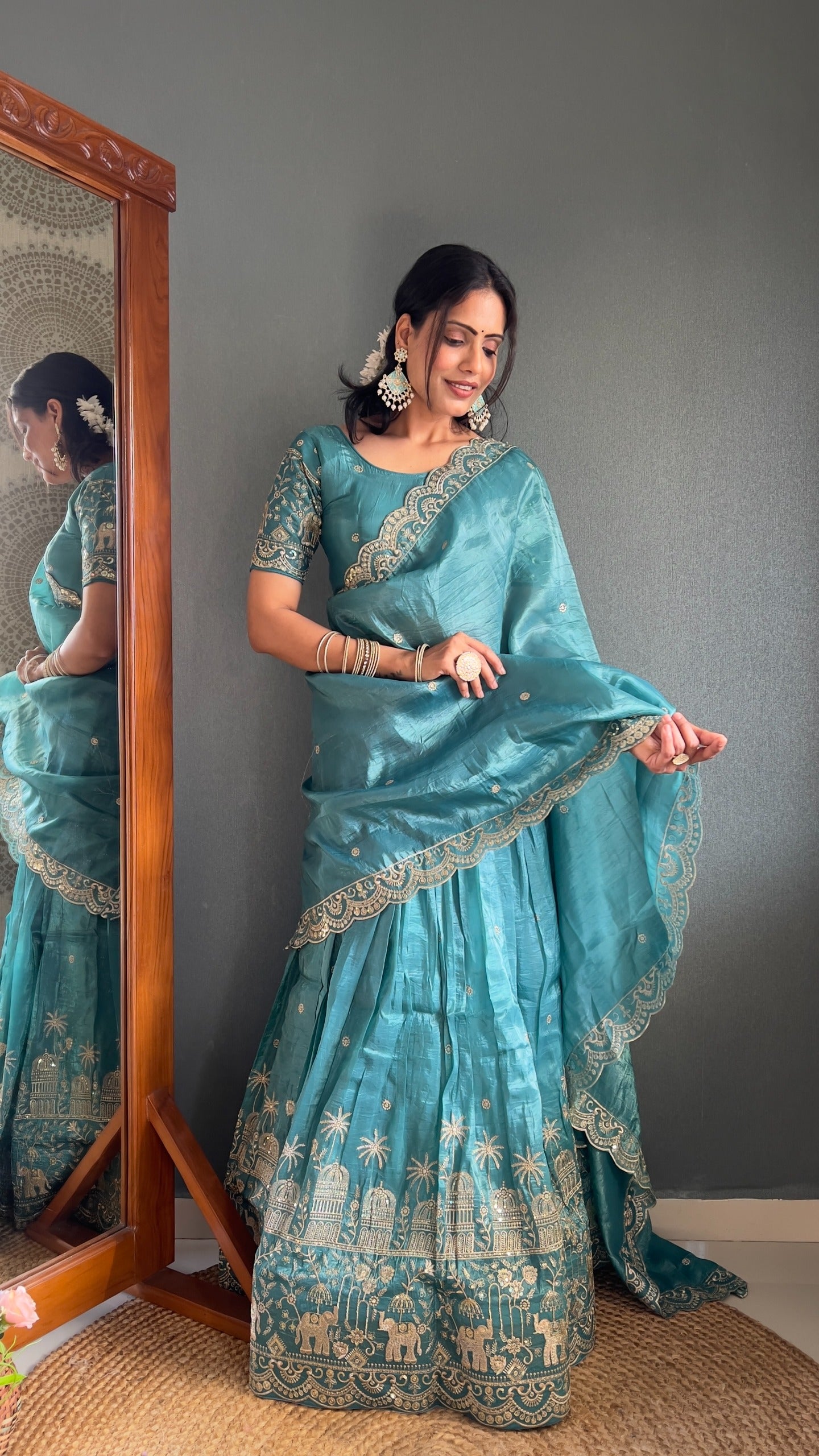 Product Image - Elegant Designer Lehenga Choli with Embroidered Dupatta