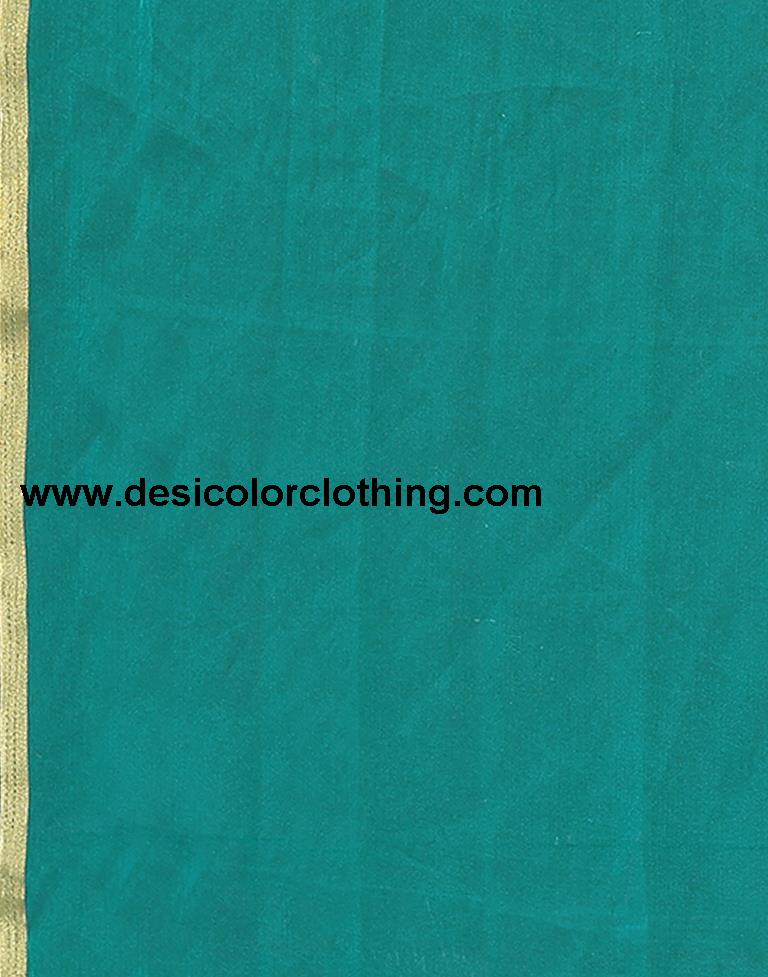 Rama Green Chiffon Plain Saree