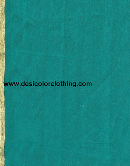 Rama Green Chiffon Plain Saree