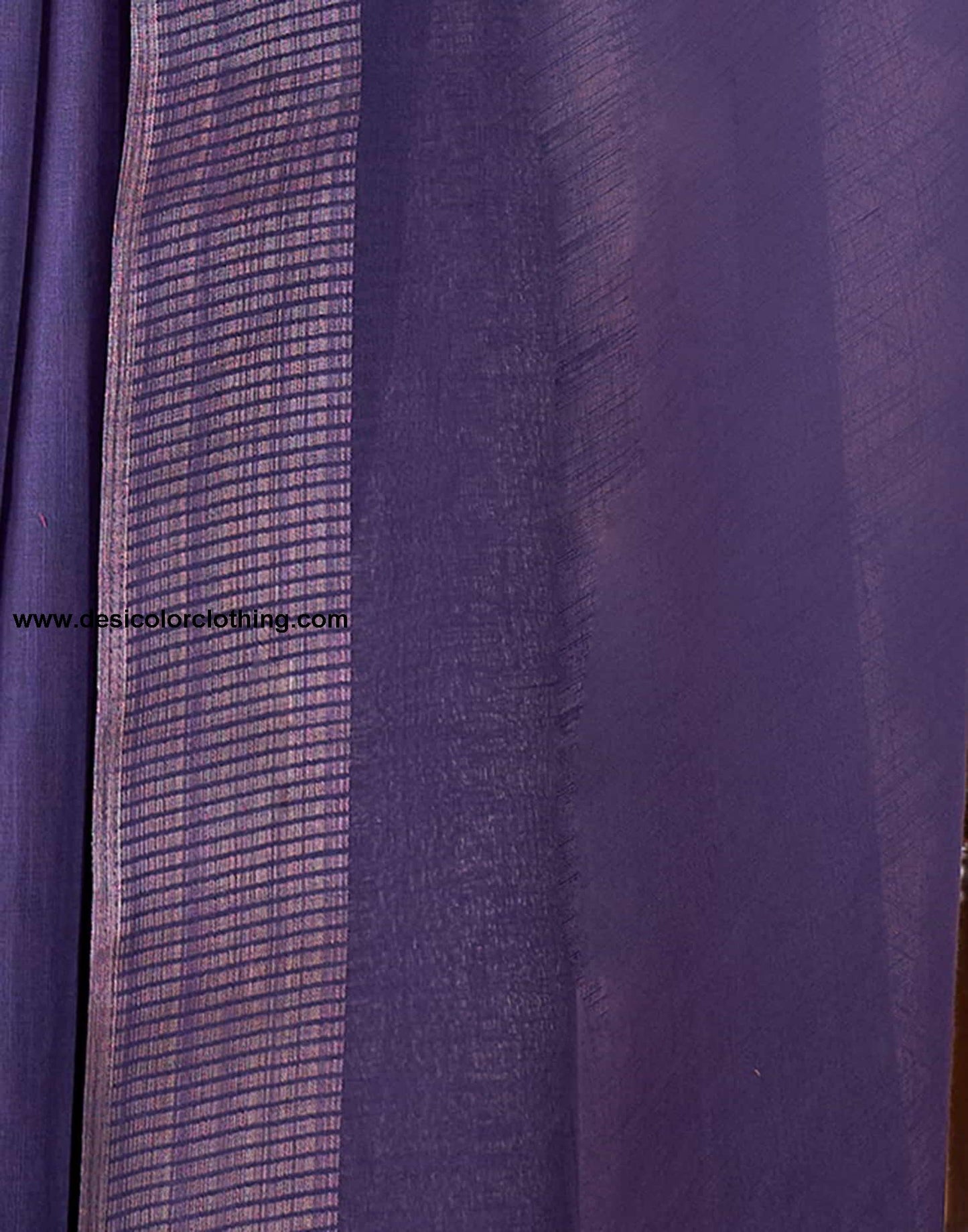 Purple Linen Plain Saree