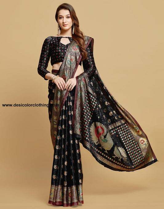 Black Silk Saree