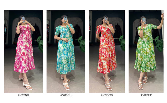 Elegant Rayon Stitched Frock - Three Layers of Endless Charm