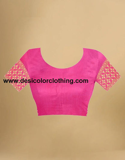 Pink Banarasi Silk Saree