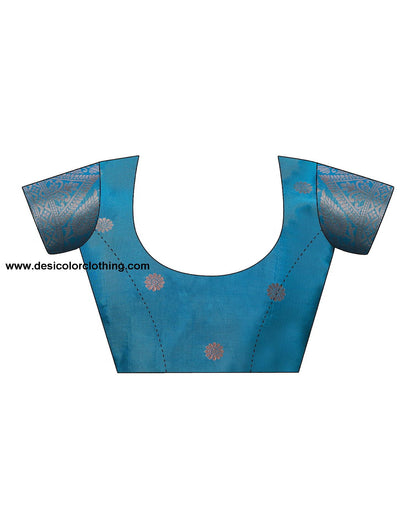 Blue Banarasi Silk Woven Saree