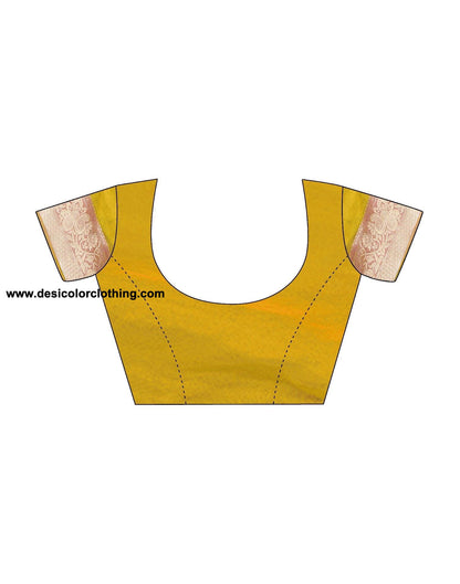 Turmeric Yellow Plain Organza Saree