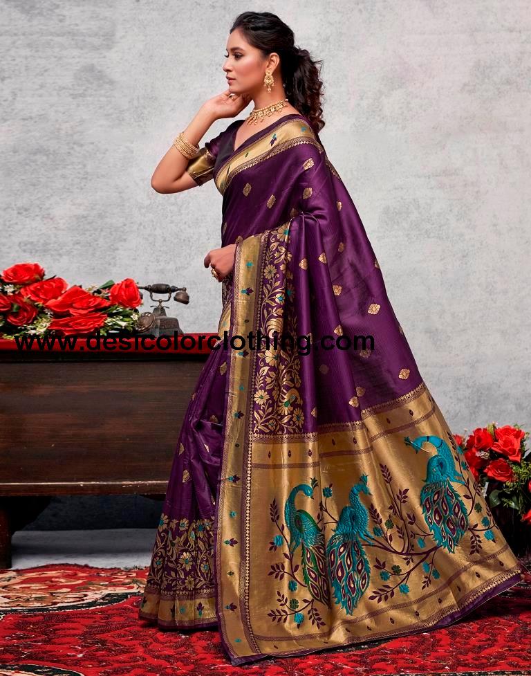 Golden Silk Woven Saree