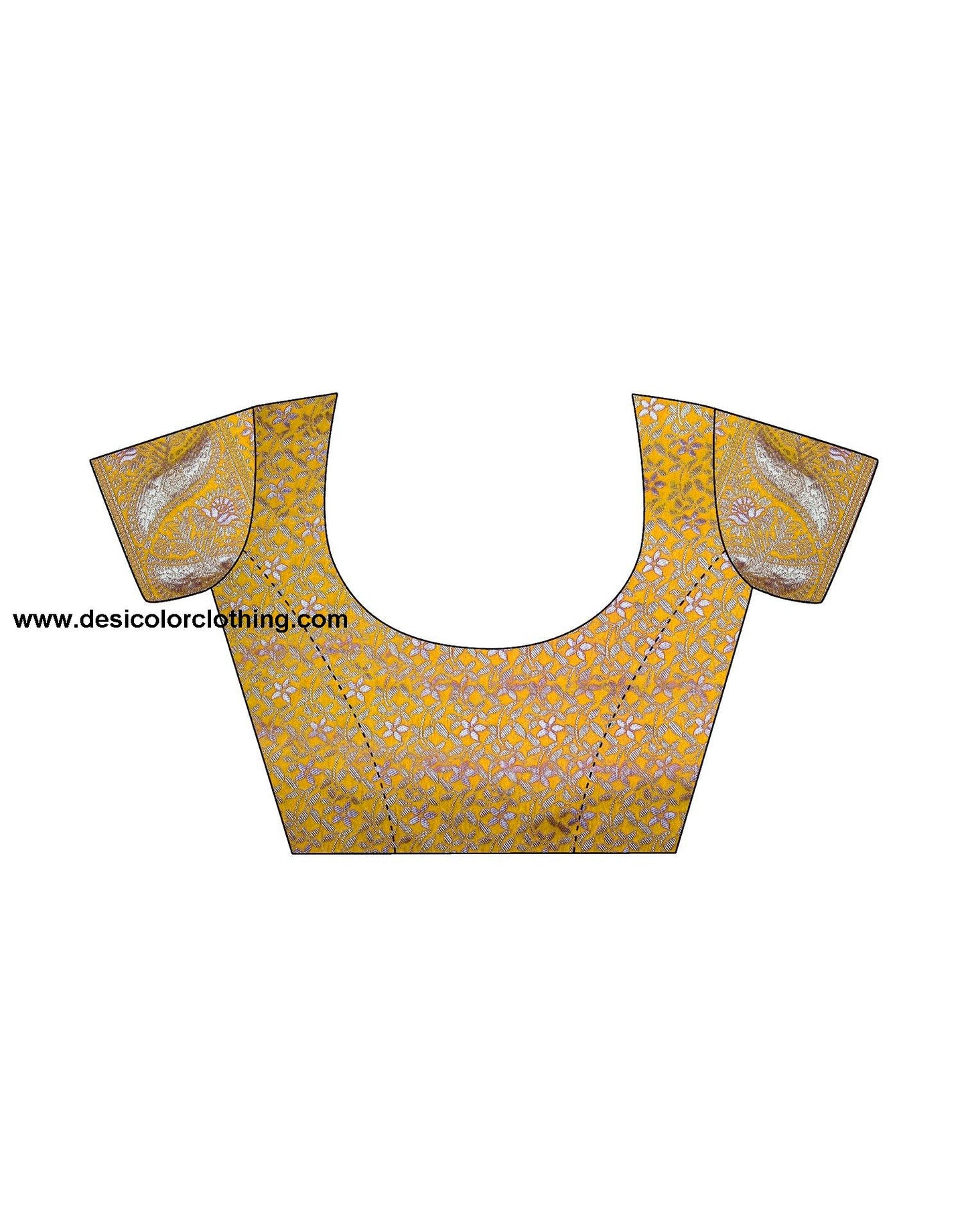 Yellow Silk Plain Saree