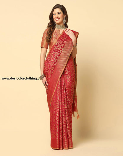Red Banarasi Silk Saree