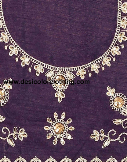 Deep Purple Georgette Plain Saree