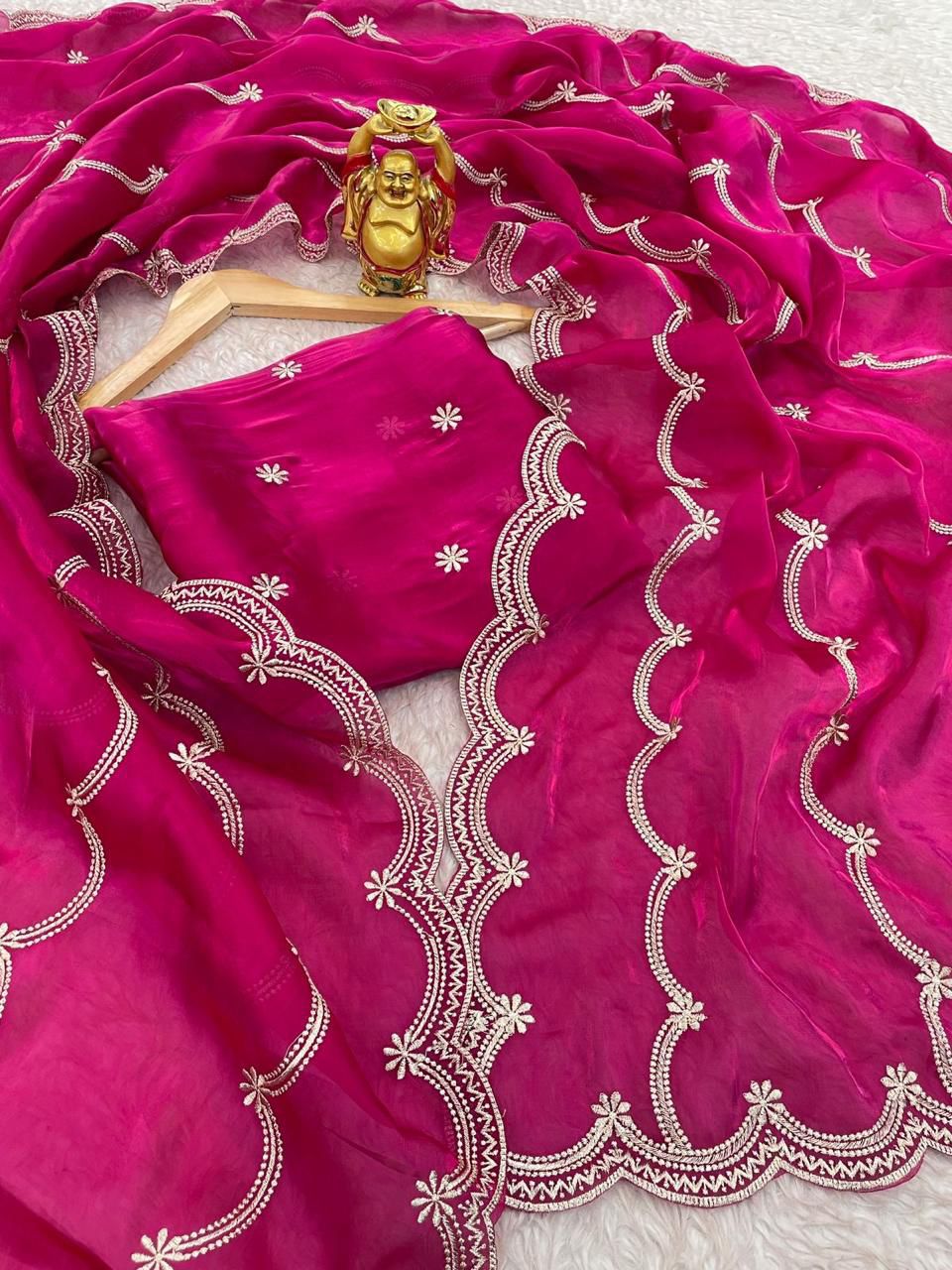Product Image - KK Creation Designer Party Wear Saree | Georgette Fabric, Embroidery Work