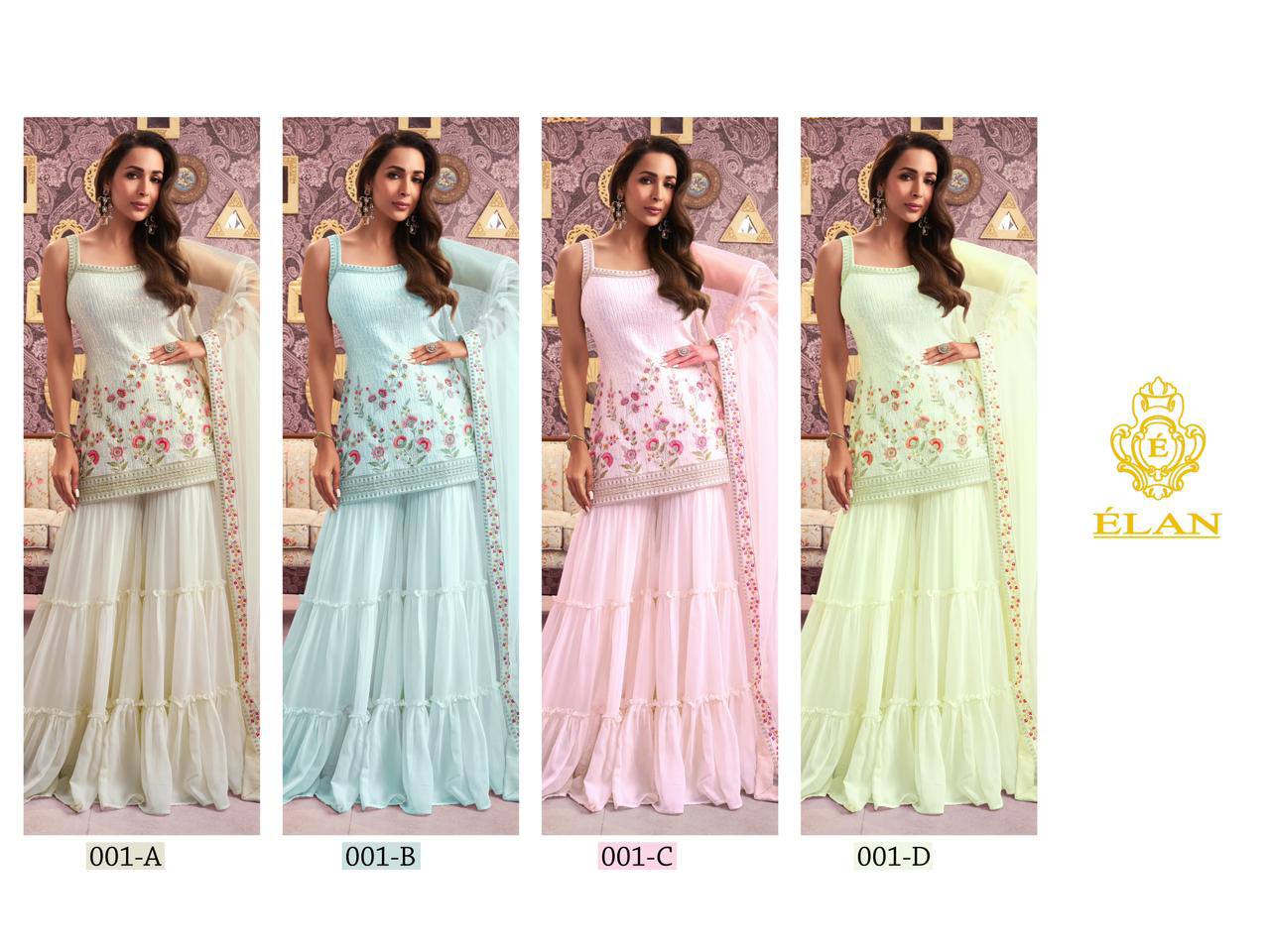 Product Image - Designer Georgette Saree | ELAN COUTURE Wedding Festive Wear