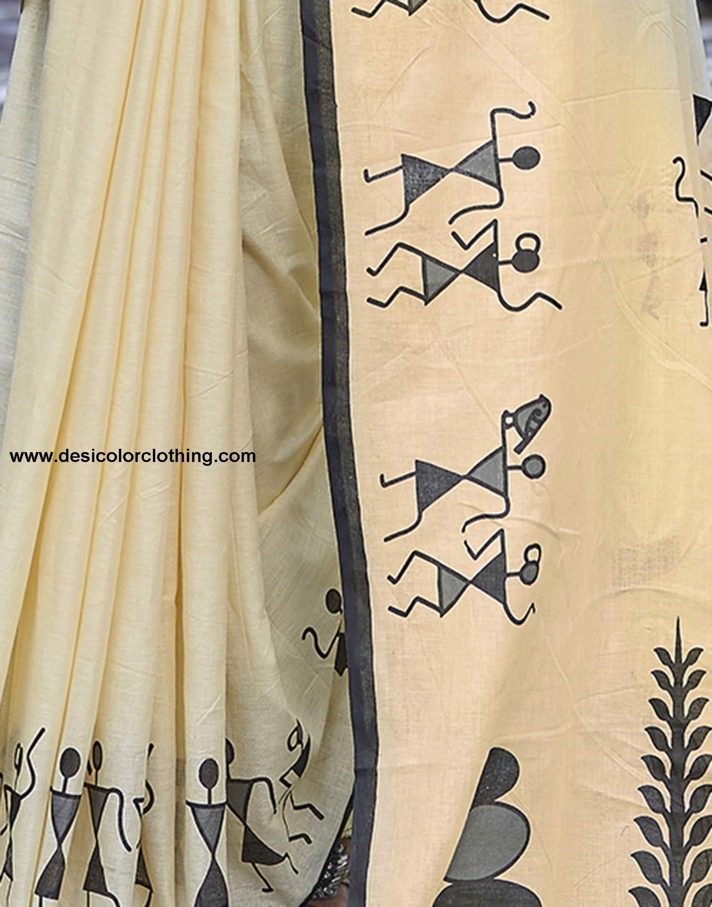 Yellow Printed Cotton Saree