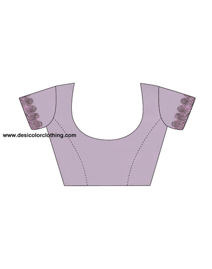 Dull Light Purple Plain Silk Saree