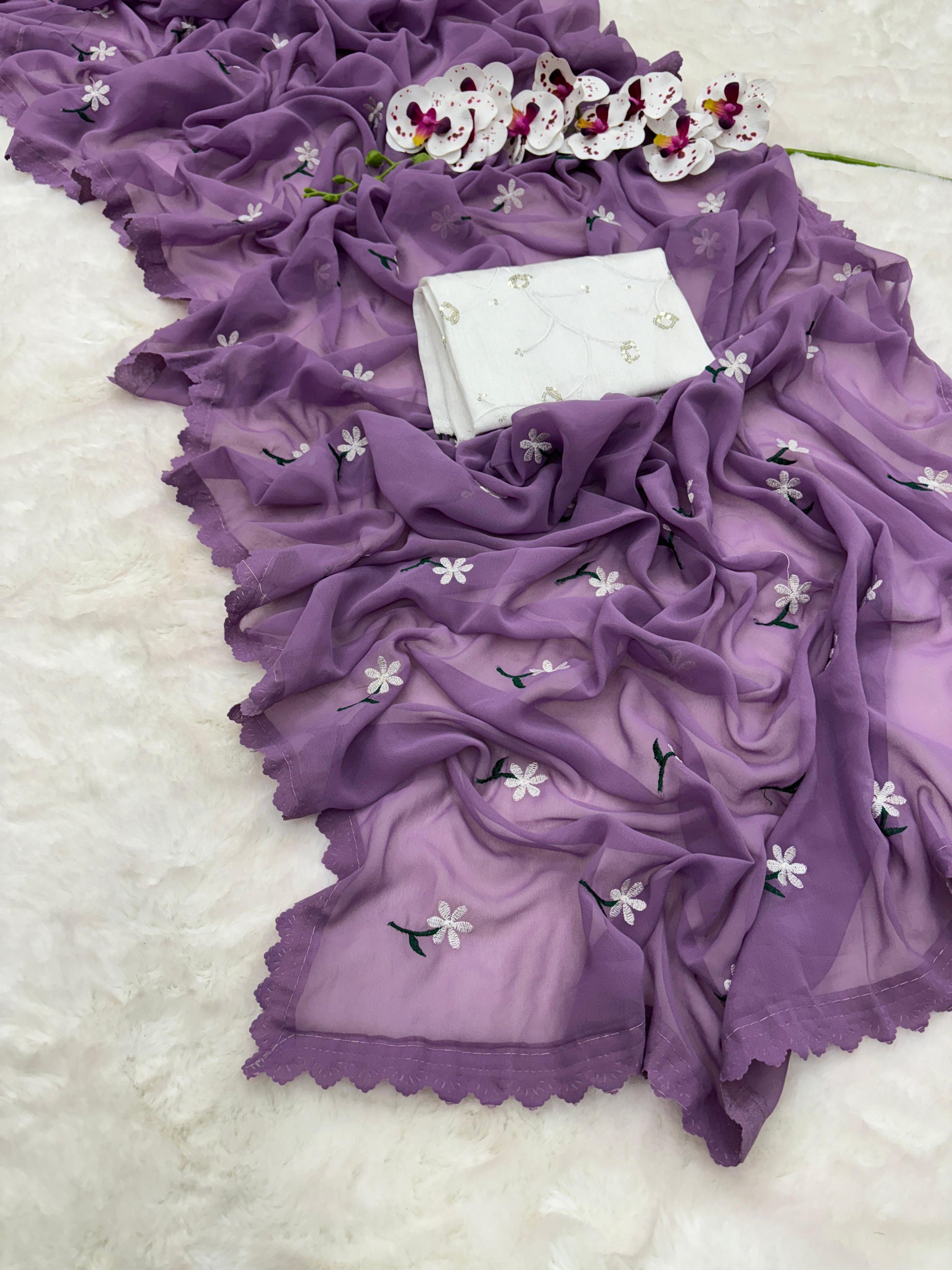 Product Image - Magic Georgette Designer Saree with Thread Work - Festive & Wedding Wear
