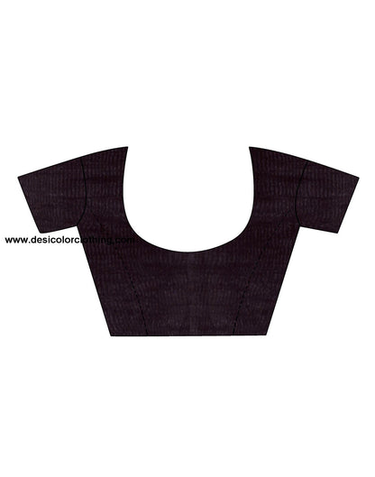 Black Plain Georgette Saree