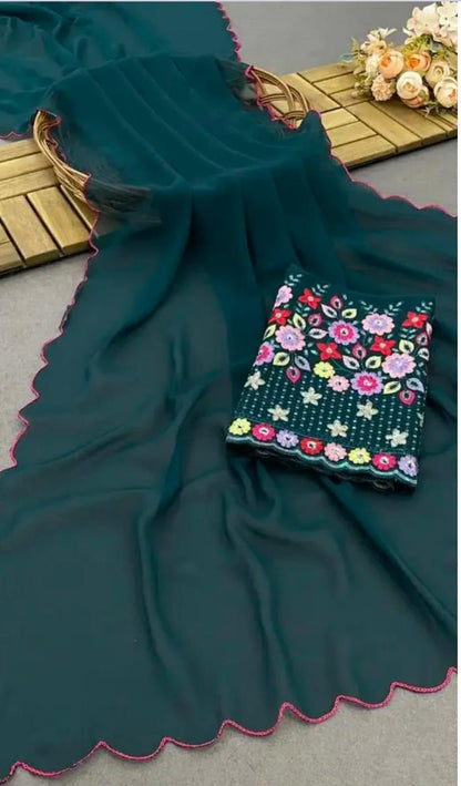 Product Image - Fancy georgette saree
