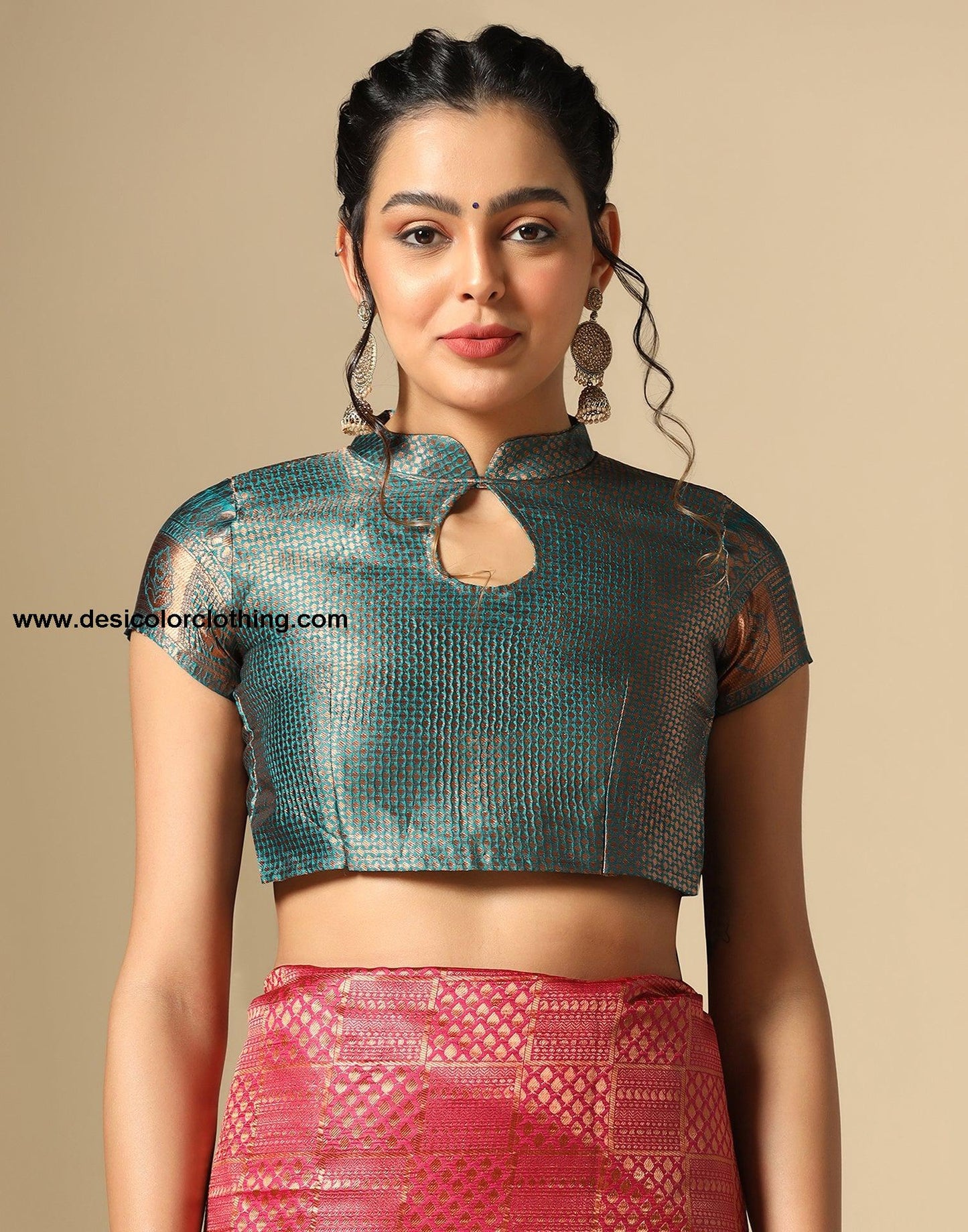 Dark Pink Silk Jacquard Saree