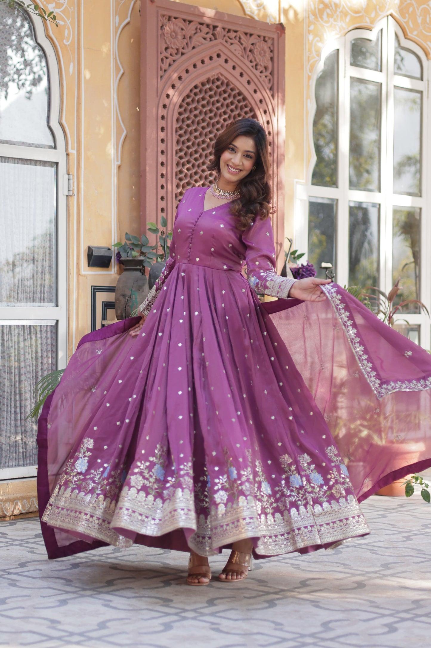 Product Image - Premium Readymade Gown with Dupatta Set