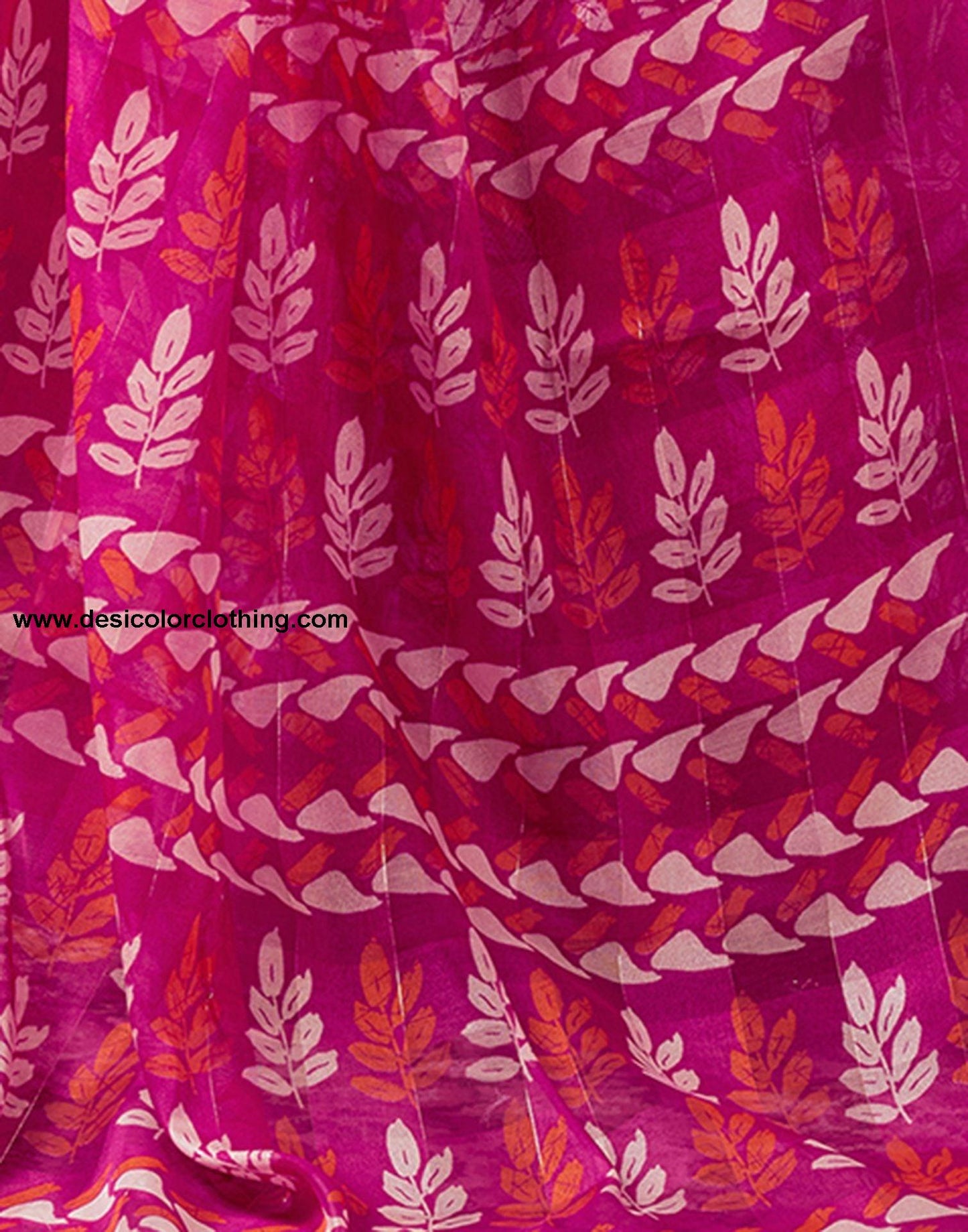 Pink Printed Cotton Saree