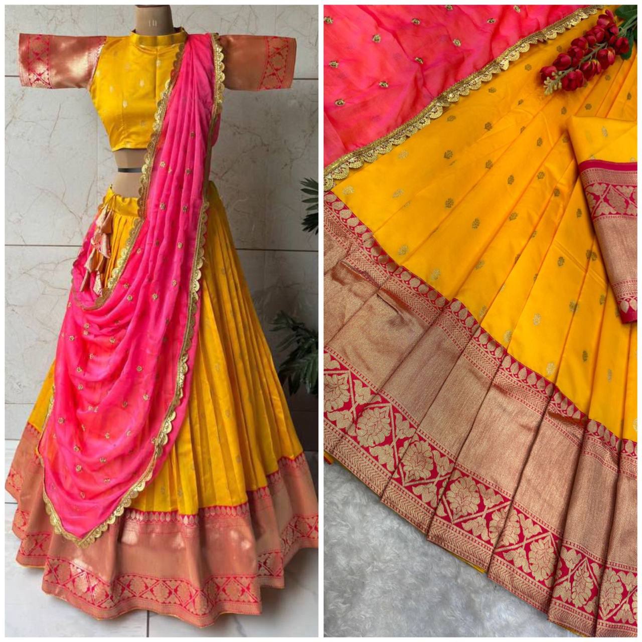 Product Image - Designer Kanjivaram Silk Lehenga Set
