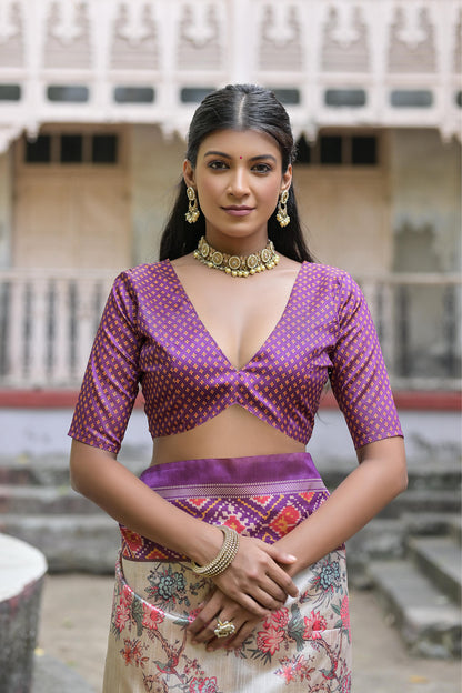 Product Image - Yogita Patola Designer Saree in Tussar Silk with Patola Print