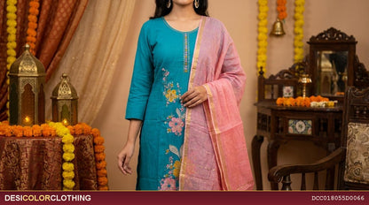 Product Image - Elegant Lite Blue Party Wear Suite - 4