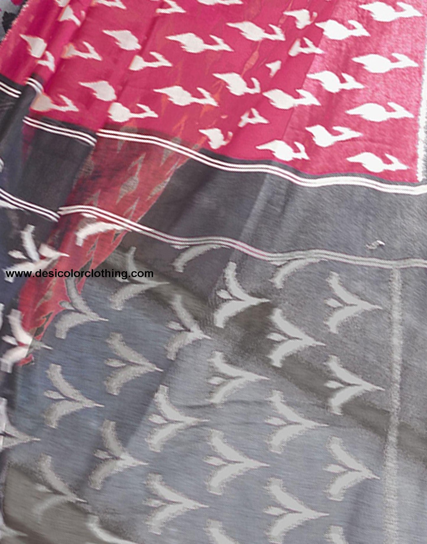 Pink Printed Cotton Pre-Draped Saree