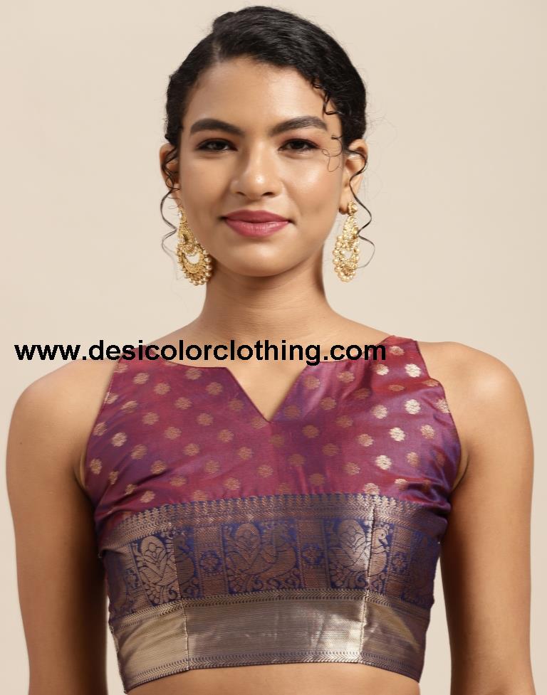 Dark Pink Silk Saree