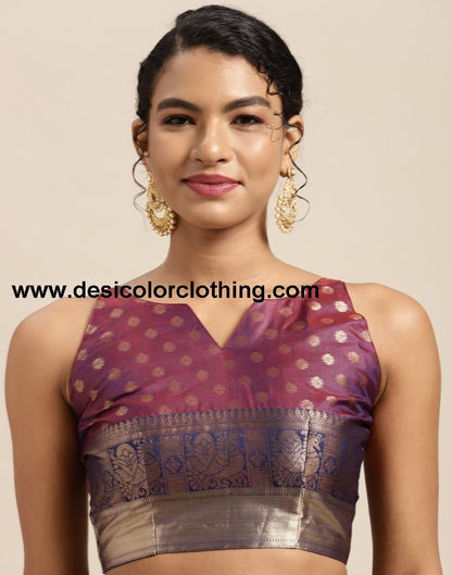 Dark Pink Silk Saree